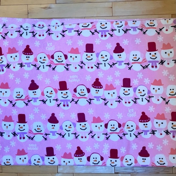 Soft Snowman Throw Blanket-50x60-Pink - Picture 5 of 7